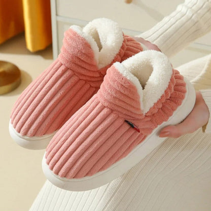 Women's Plush Closed Toe House Slippers Soft Warm Indoor Footwear
