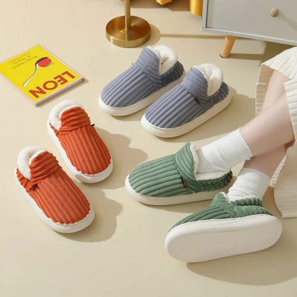 Women's Plush Closed Toe House Slippers Soft Warm Indoor Footwear