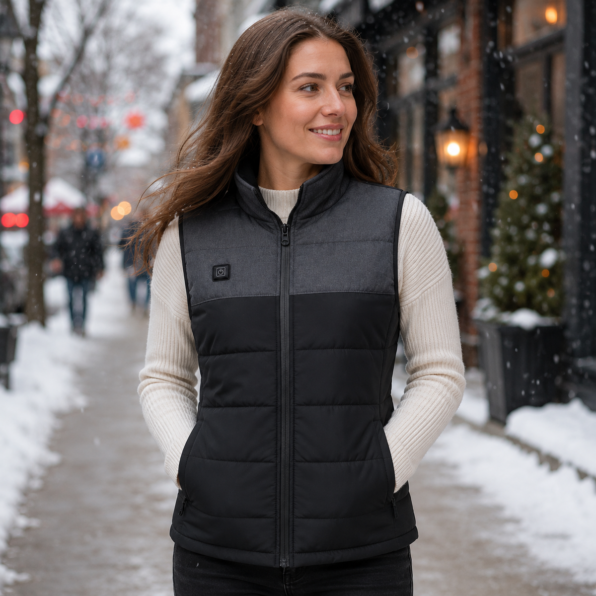 Women's Rechargeable Heated Vest with Adjustable Temperature for Cold Weather