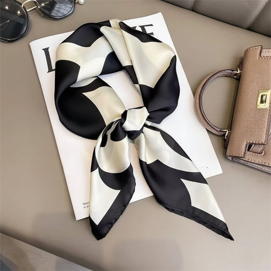Women's Silk Fashion Scarf Square Neck Hair and Handbag Accessory