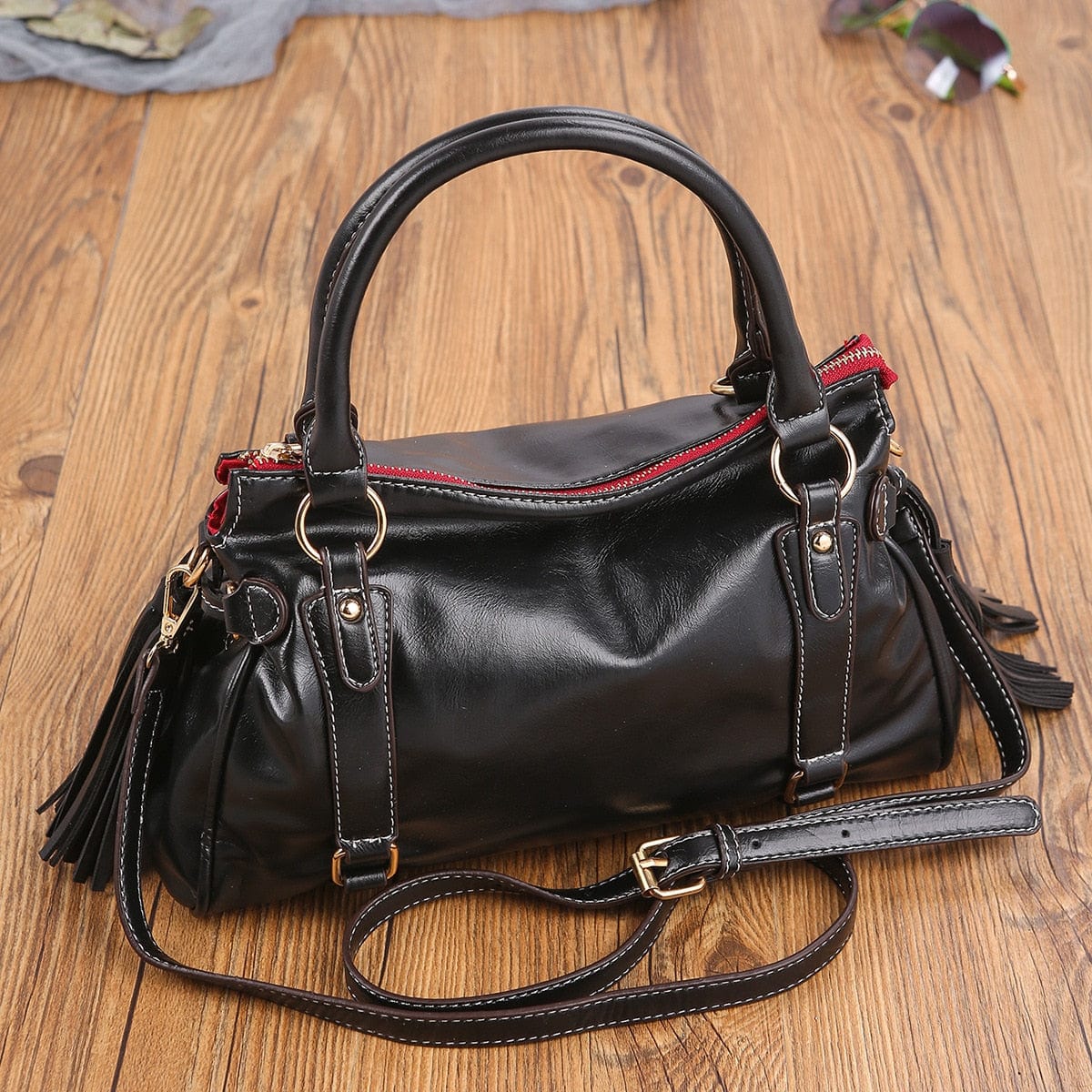 Womens Soft Leather Shoulder Tote Bag Large Capacity Handbag