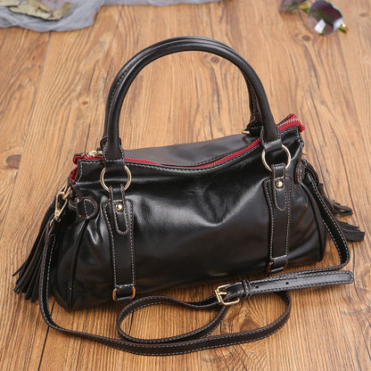 Womens Soft Leather Shoulder Tote Bag Large Capacity Handbag