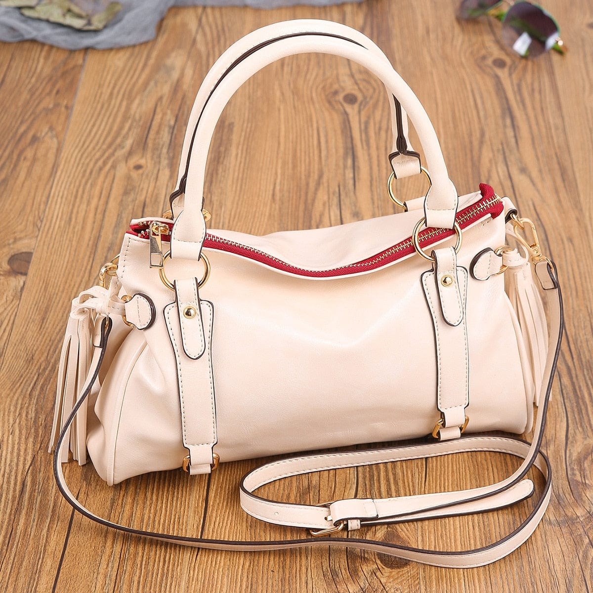 Womens Soft Leather Shoulder Tote Bag Large Capacity Handbag