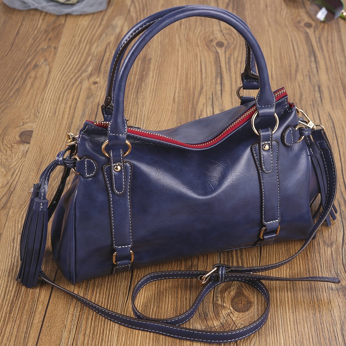 Womens Soft Leather Shoulder Tote Bag Large Capacity Handbag