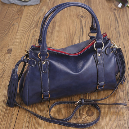 Womens Soft Leather Shoulder Tote Bag Large Capacity Handbag