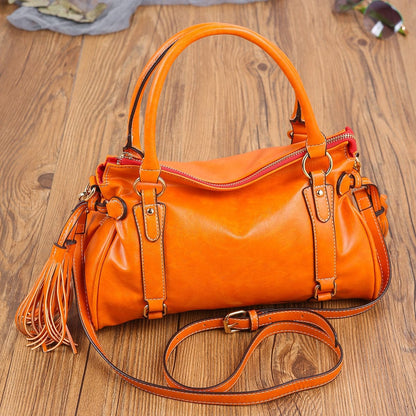 Womens Soft Leather Shoulder Tote Bag Large Capacity Handbag
