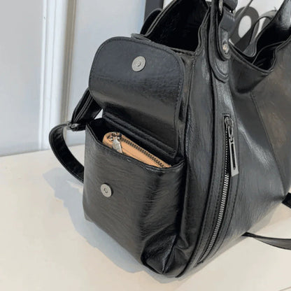 Women's Vegan Leather Shoulder Bag Large Capacity Everyday Tote