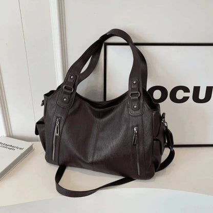 Women's Vegan Leather Shoulder Bag Large Capacity Everyday Tote
