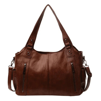 Women's Vegan Leather Shoulder Bag Large Capacity Everyday Tote