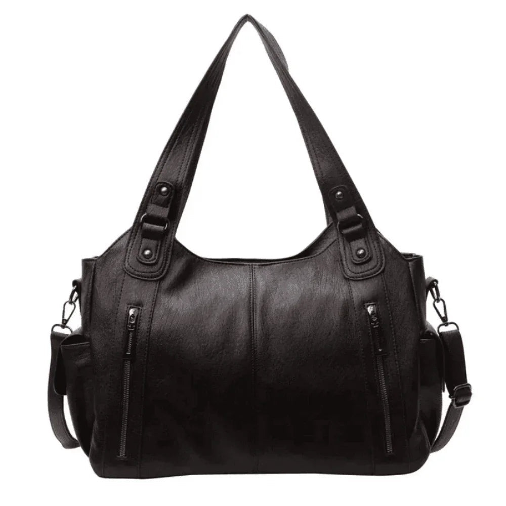 Women's Vegan Leather Shoulder Bag Large Capacity Everyday Tote