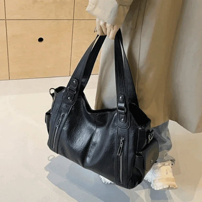 Women's Vegan Leather Shoulder Bag Large Capacity Everyday Tote