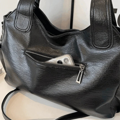 Women's Vegan Leather Shoulder Bag Large Capacity Everyday Tote