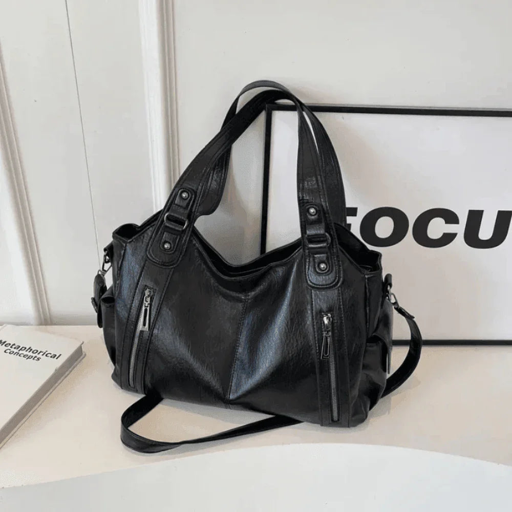 Women's Vegan Leather Shoulder Bag Large Capacity Everyday Tote