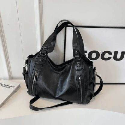 Women's Vegan Leather Shoulder Bag Large Capacity Everyday Tote