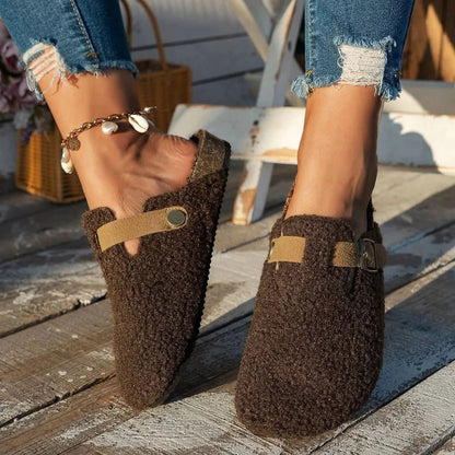 Women's Warm Lined Winter Slippers Non Slip Indoor Shoes