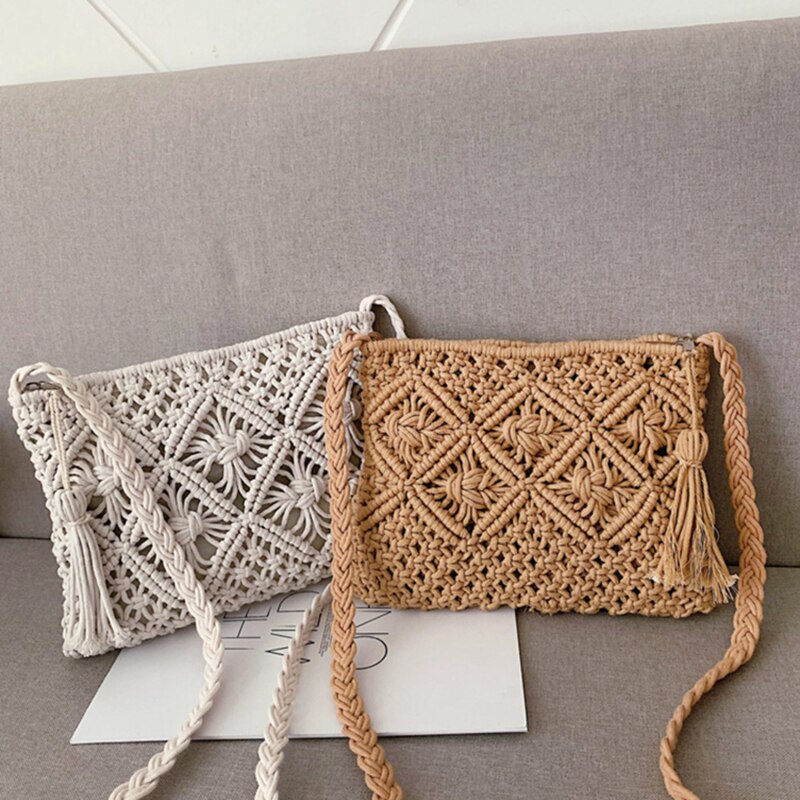 Women's Woven Boho Shoulder Bag Stylish Everyday Handbag