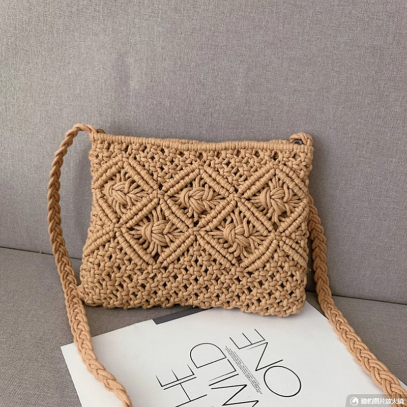 Women's Woven Boho Shoulder Bag Stylish Everyday Handbag