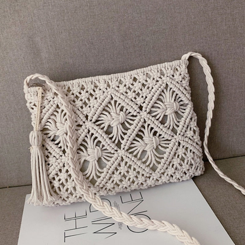 Women's Woven Boho Shoulder Bag Stylish Everyday Handbag