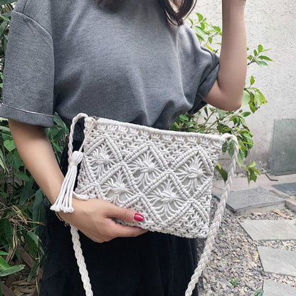 Women's Woven Boho Shoulder Bag Stylish Everyday Handbag
