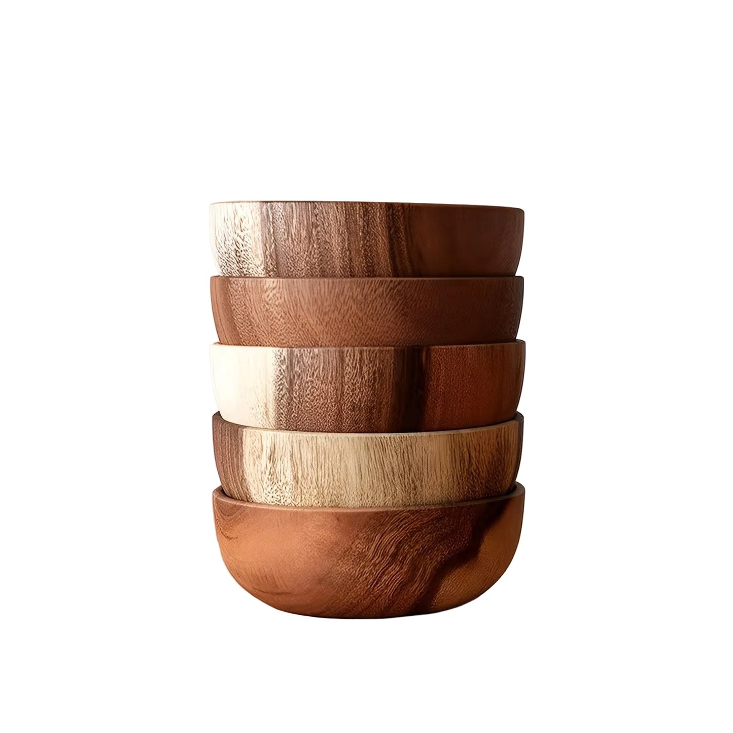 Wood Serving Bowl Set Handmade Reusable Dining Bowls