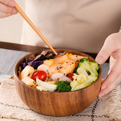 Wood Serving Bowl Set Handmade Reusable Dining Bowls