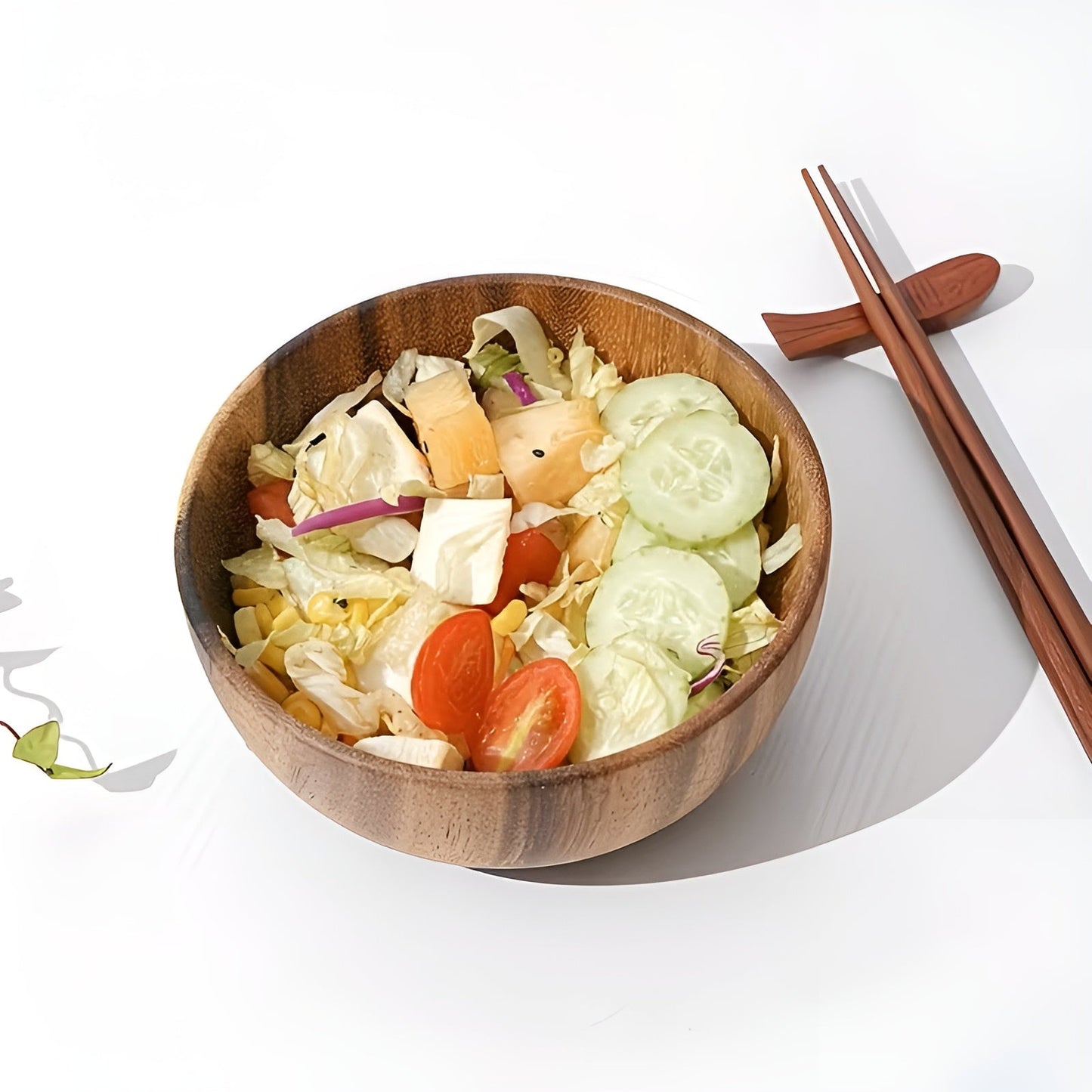 Wood Serving Bowl Set Handmade Reusable Dining Bowls