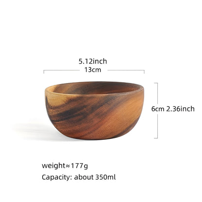 Wood Serving Bowl Set Handmade Reusable Dining Bowls
