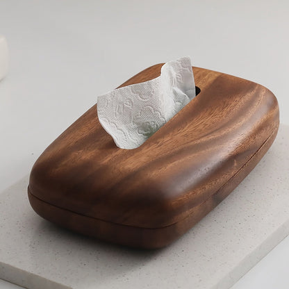 Wood Tissue Box Holder Rectangular Minimalist Desktop Storage Case