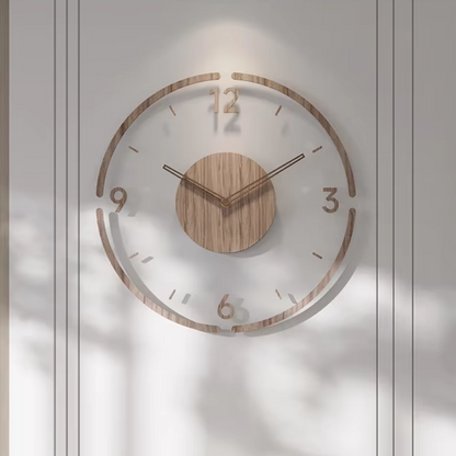 Wooden Analog Wall Clock Silent Quartz Decorative Home Accent