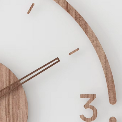 Wooden Analog Wall Clock Silent Quartz Decorative Home Accent