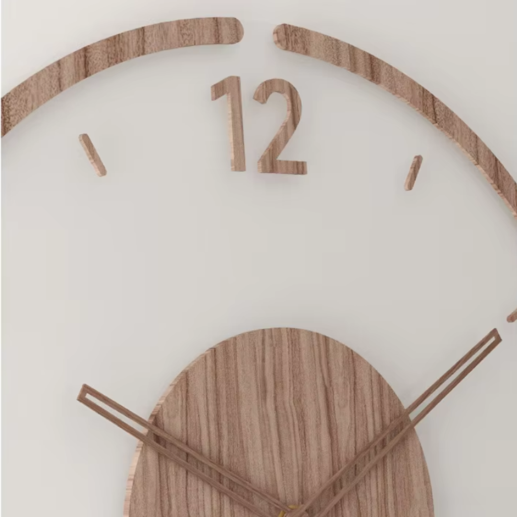 Wooden Analog Wall Clock Silent Quartz Decorative Home Accent