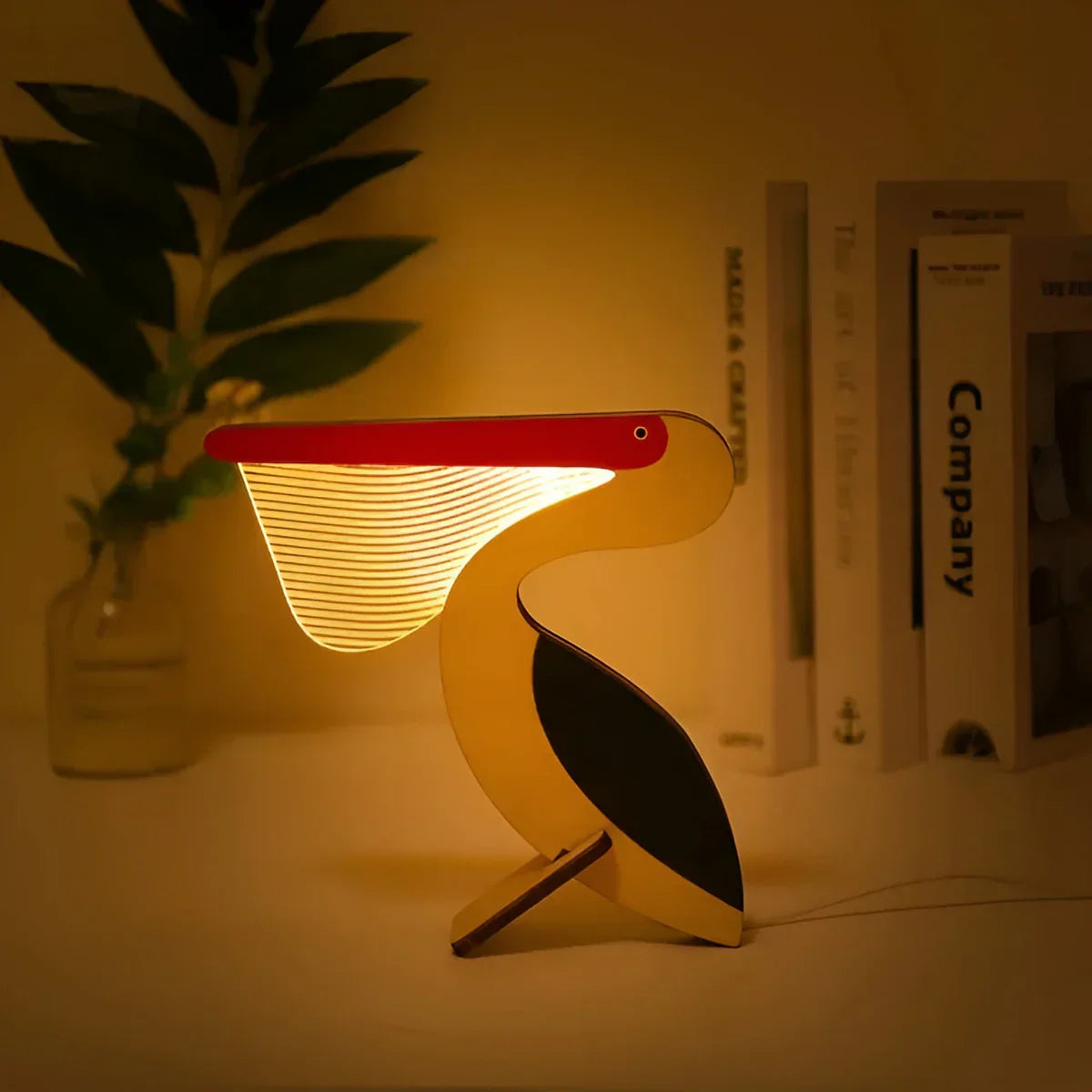 Wooden Animal LED Table Lamp Acrylic USB Night Light Kids Bedroom Decorative Desk Lamp