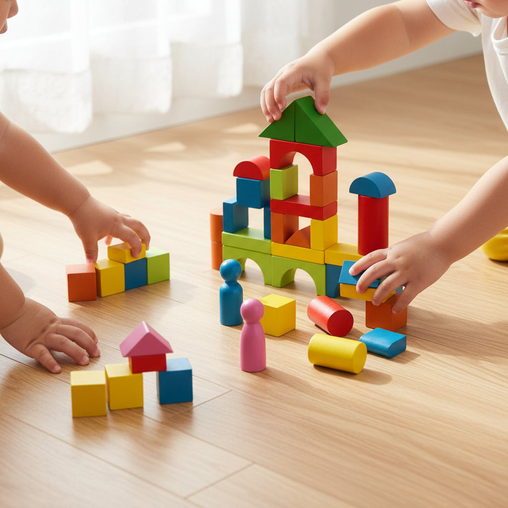 Wooden Building Blocks Set Toddler Stacking Creative Learning Toy