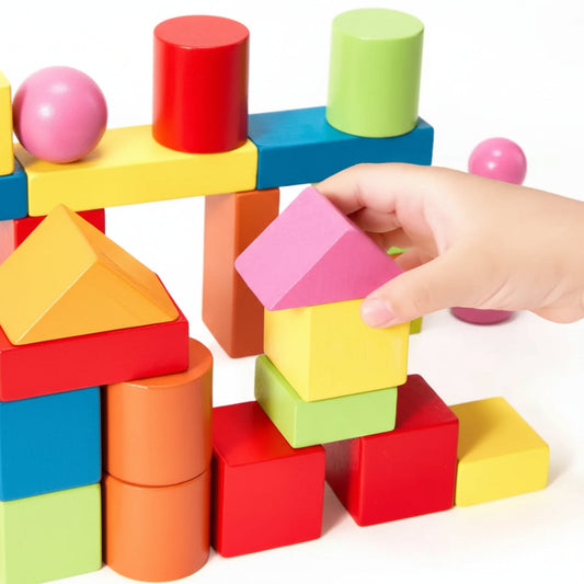 Wooden Building Blocks Set Toddler Stacking Creative Learning Toy