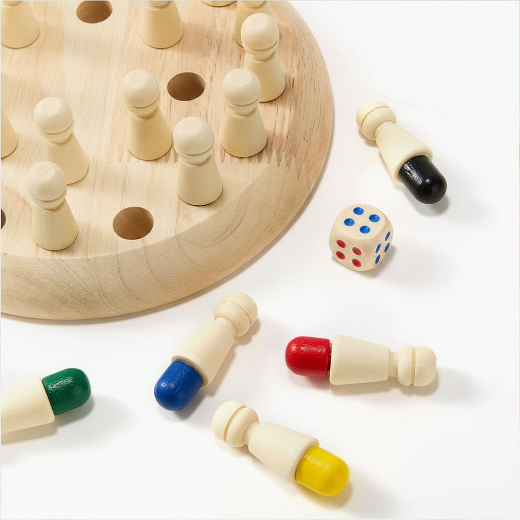 Houten geheugenspel met kleurparen voor kinderen, leerzaam familiespeelgoed