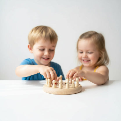 Houten geheugenspel met kleurparen voor kinderen, leerzaam familiespeelgoed