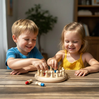 Houten geheugenspel met kleurparen voor kinderen, leerzaam familiespeelgoed