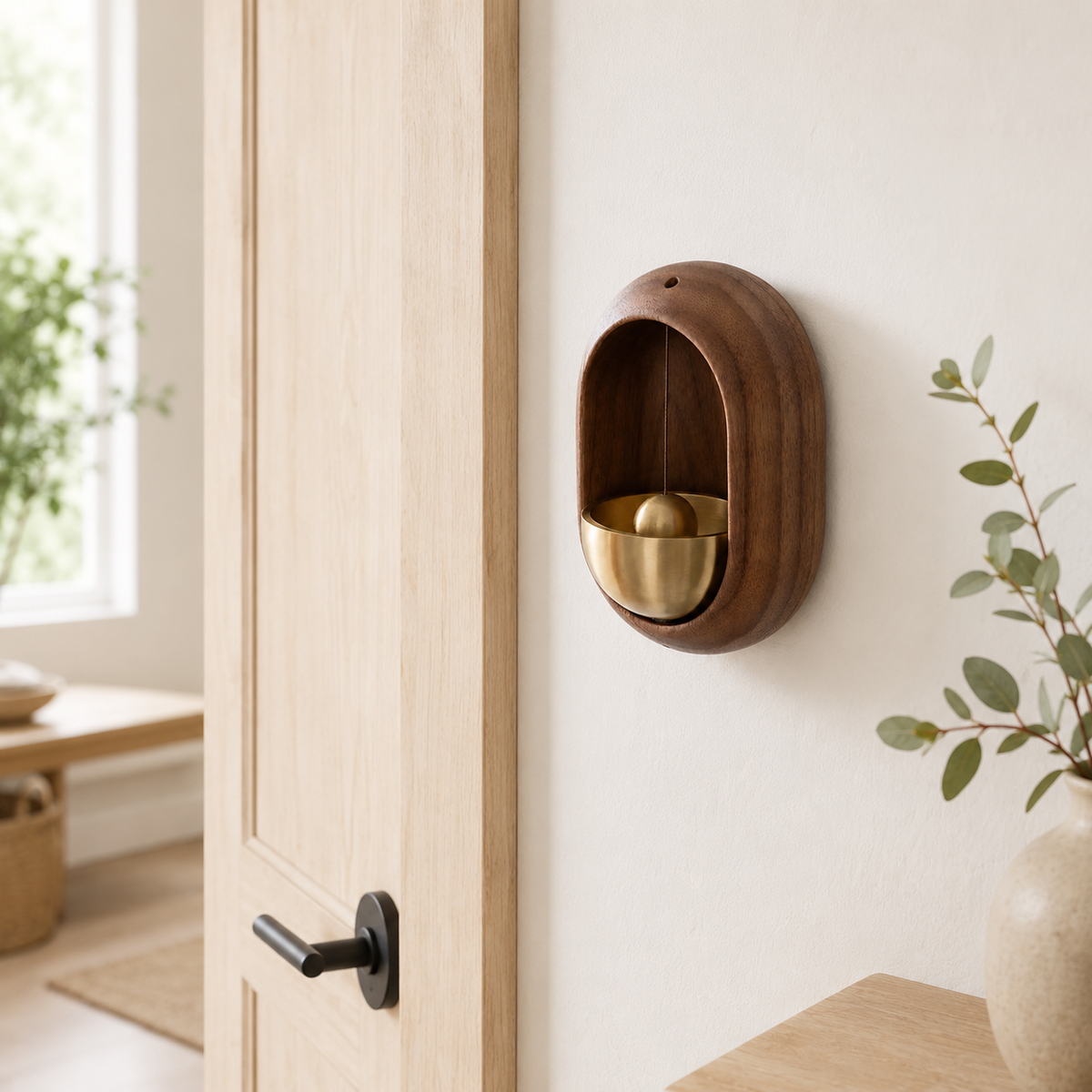 Wooden Decorative Doorbell with Soft Chime and Easy Installation