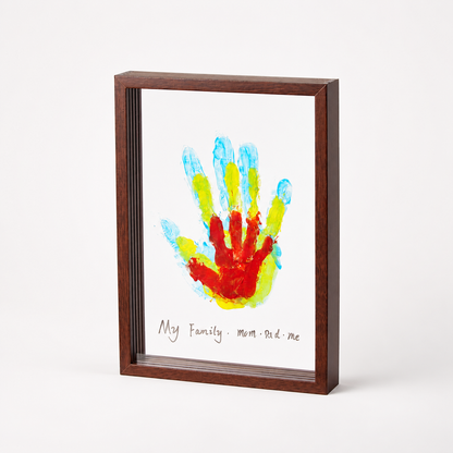 Houten fotolijst voor familiehandafdrukken, herinneringslijst en wanddisplayset