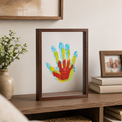 Houten fotolijst voor familiehandafdrukken, herinneringslijst en wanddisplayset