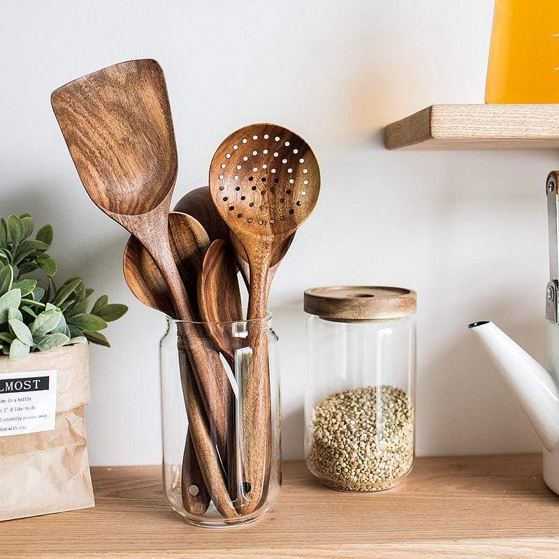 Wooden Kitchen Utensil Set Cooking Tools Spoon Spatula Set