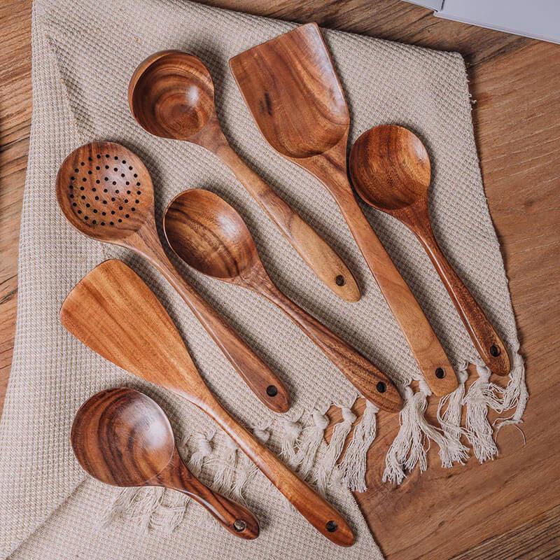 Wooden Kitchen Utensil Set Cooking Tools Spoon Spatula Set