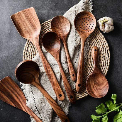Wooden Kitchen Utensil Set Cooking Tools Spoon Spatula Set