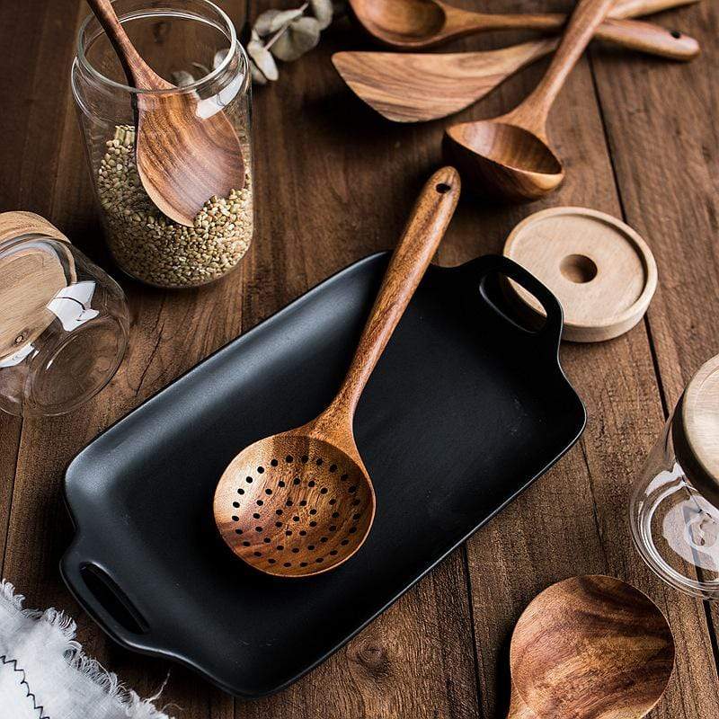 Wooden Kitchen Utensil Set Cooking Tools Spoon Spatula Set