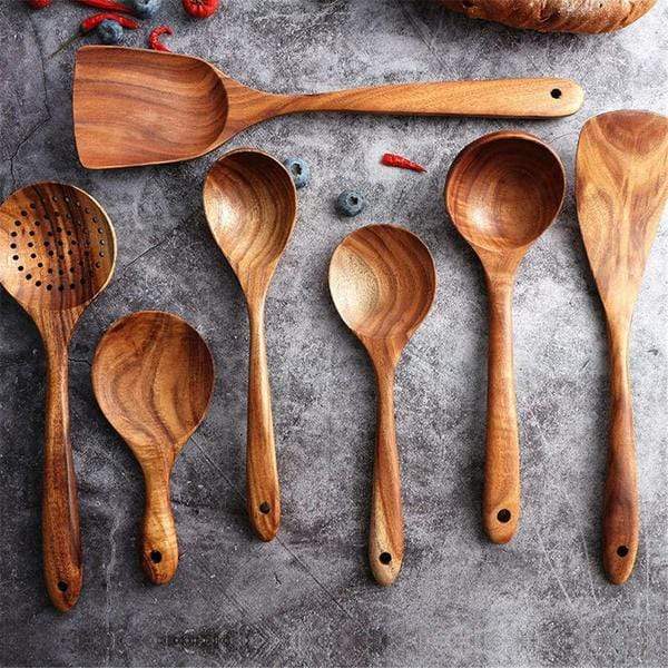 Wooden Kitchen Utensil Set Cooking Tools Spoon Spatula Set