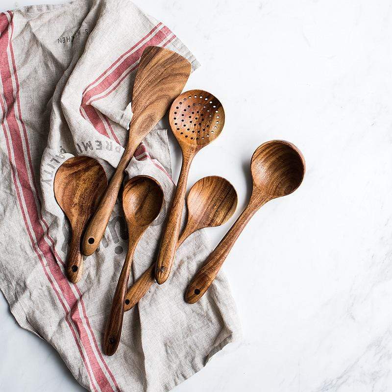 Wooden Kitchen Utensil Set Cooking Tools Spoon Spatula Set