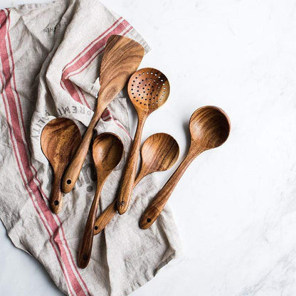 Wooden Kitchen Utensil Set Cooking Tools Spoon Spatula Set
