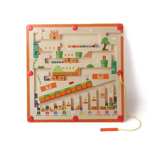 Wooden Magnetic Maze Learning Toy for Toddler Fine Motor Practice