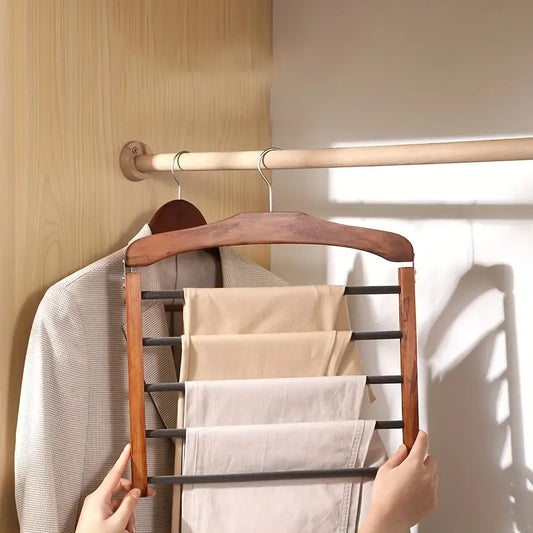 Wooden Multi Layer Clothes Hanger Space Saving Organizer