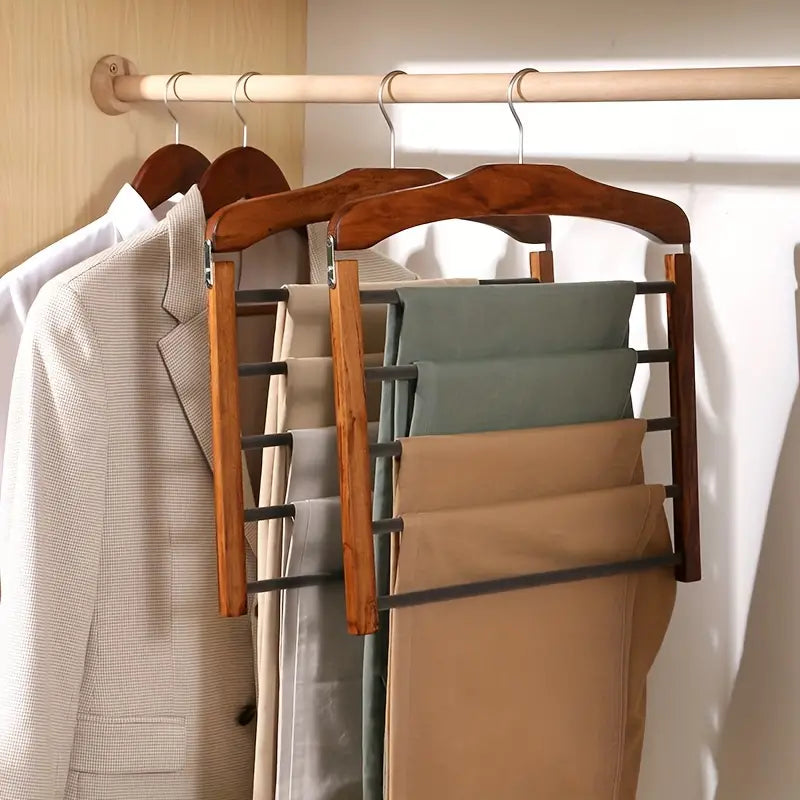 Wooden Multi Layer Clothes Hanger Space Saving Organizer